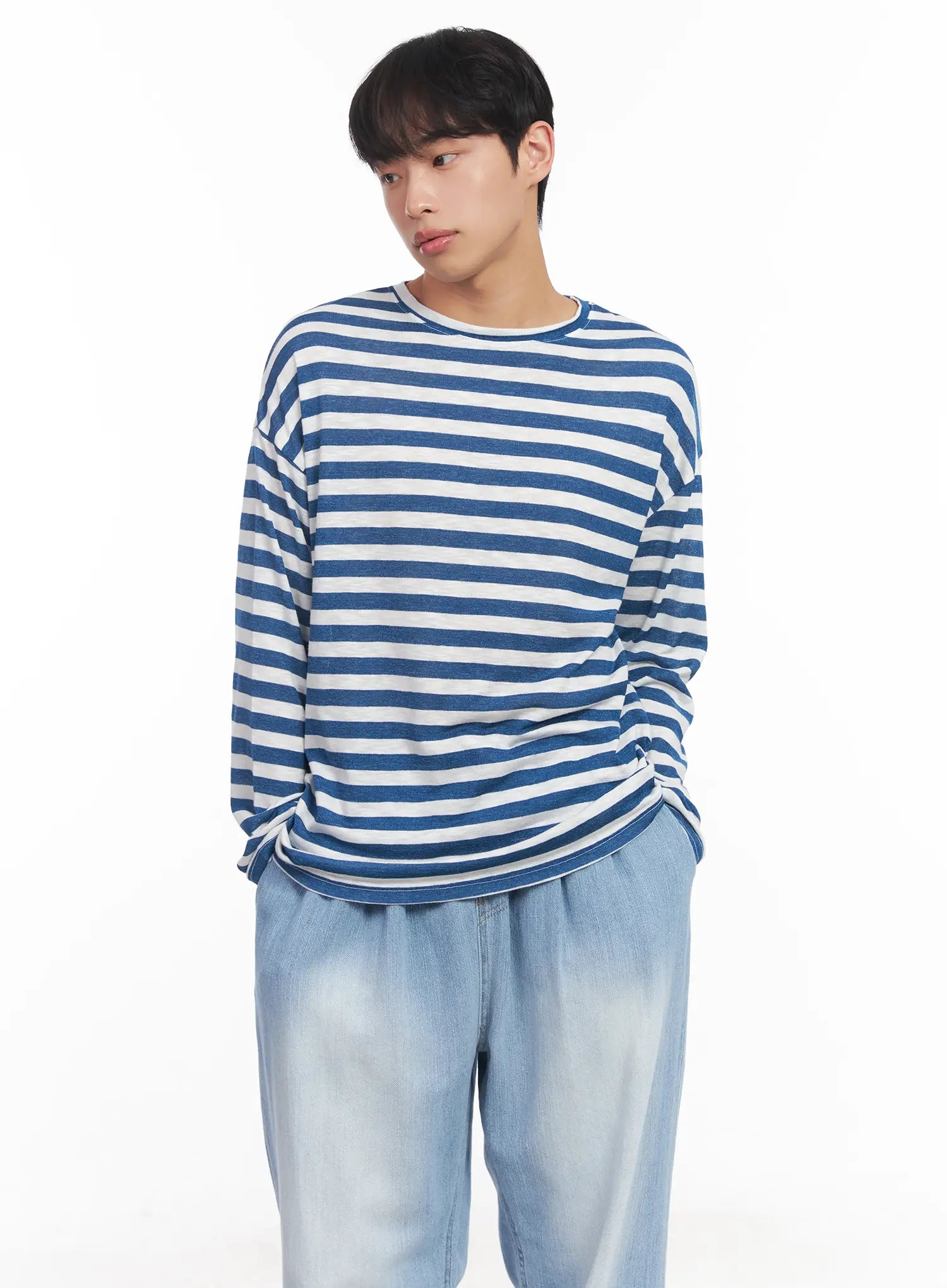 Men's Striped Long-Sleeve Tee IU519