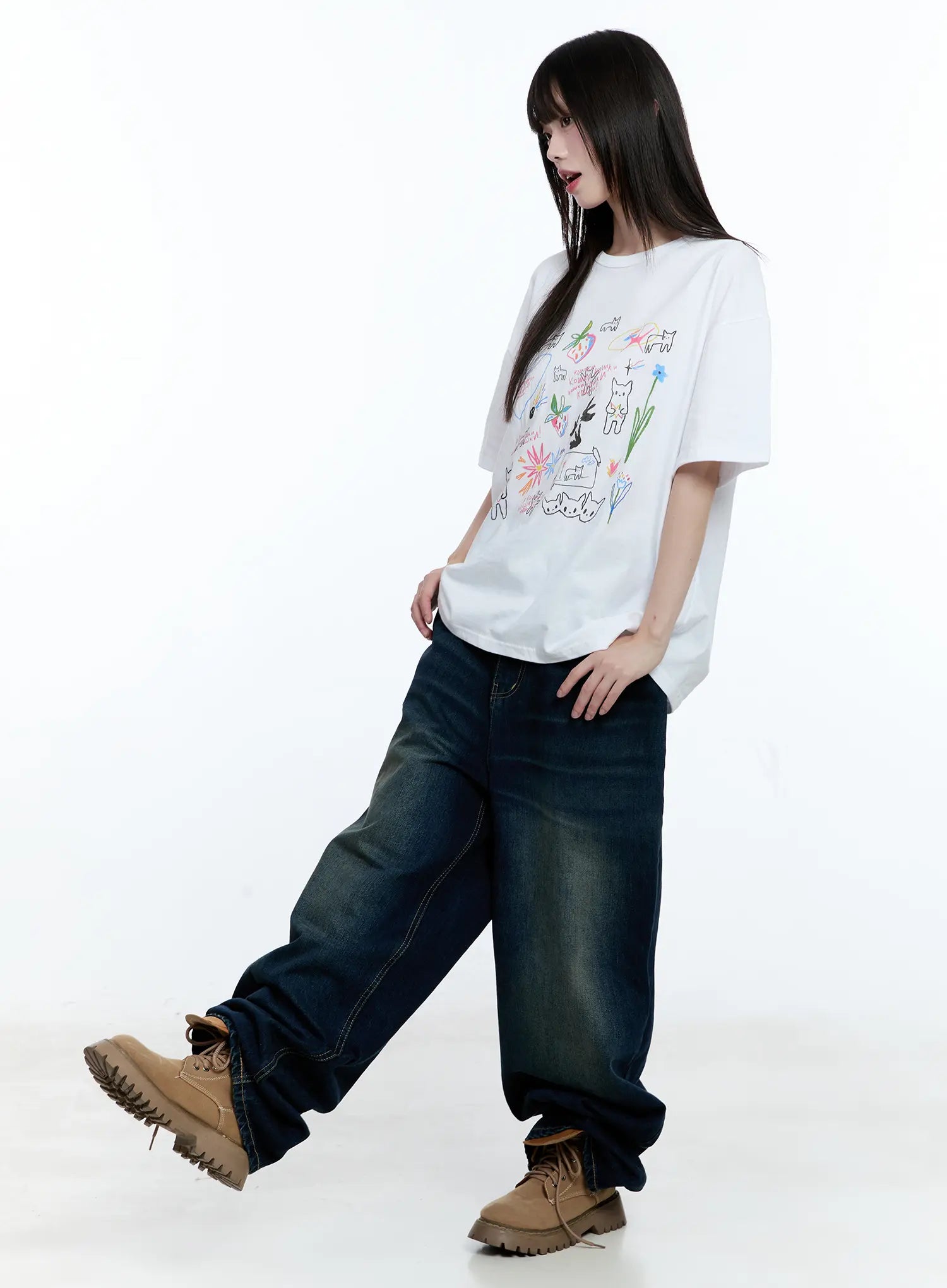 Jinnie Washed Wide-Leg Jeans CG511