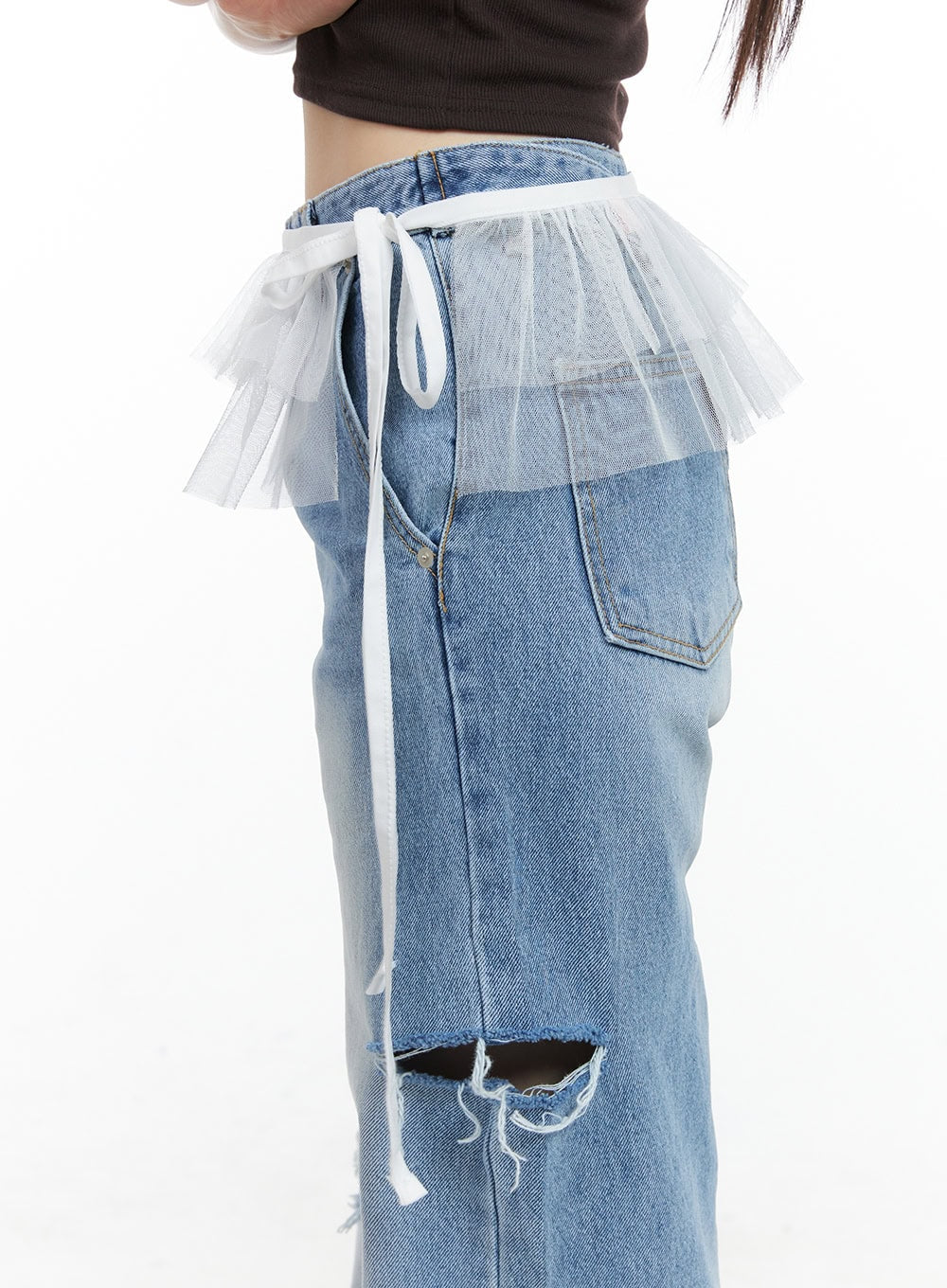 Frill Mesh Layered Mini Skirt CG408