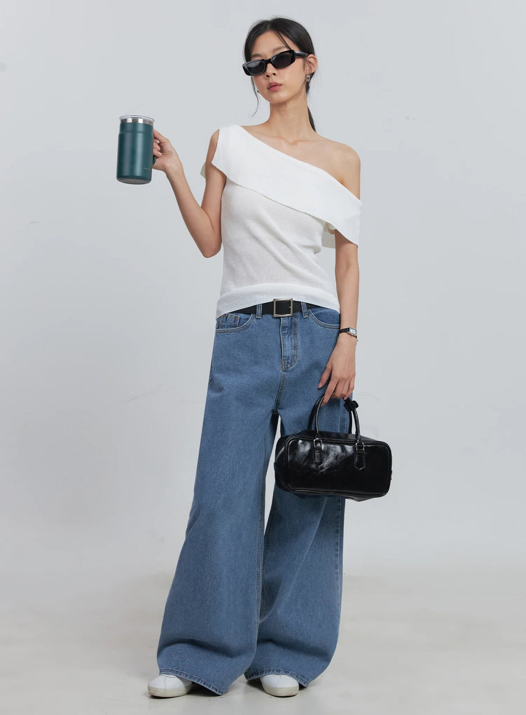 Off-Shoulder Linen Blouse IU512