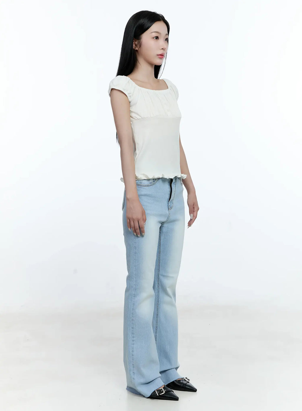 Soo Washed Flare Denim Jeans CG513