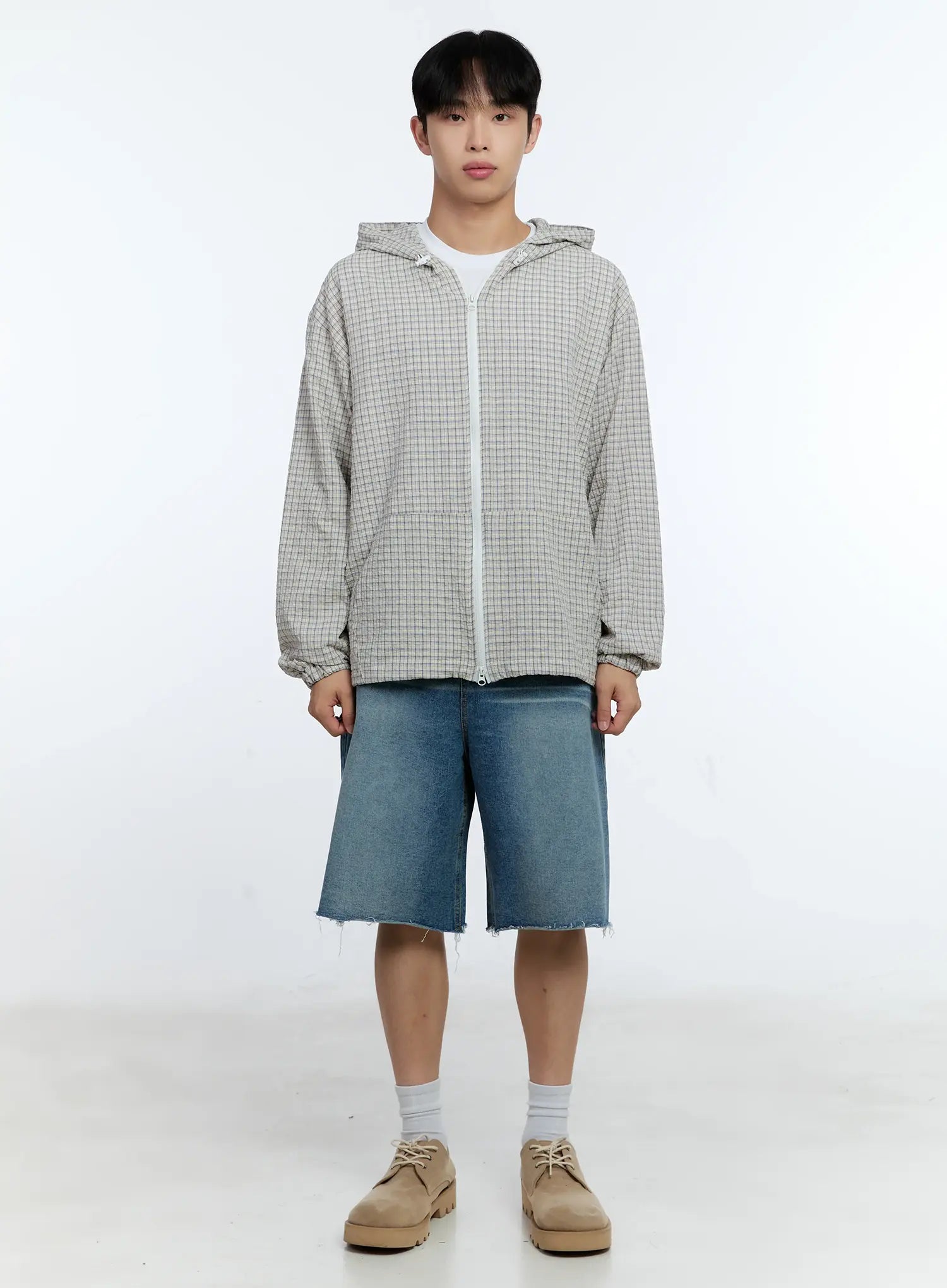 Men's Checkered Windbreaker Jacket IG515