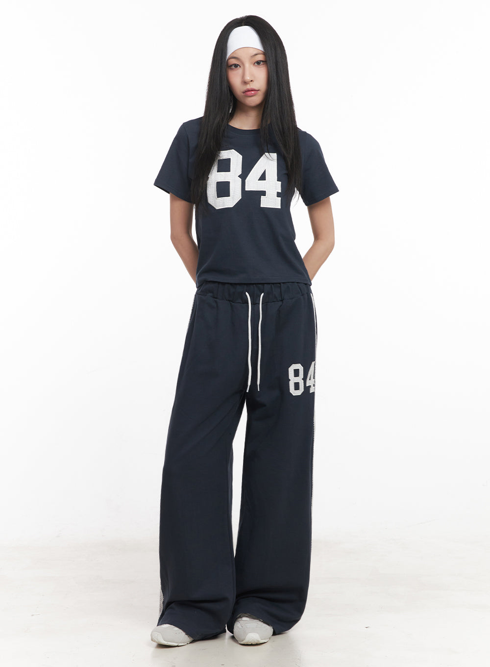 Lace Embroidered "84" Graphic Tee IY516