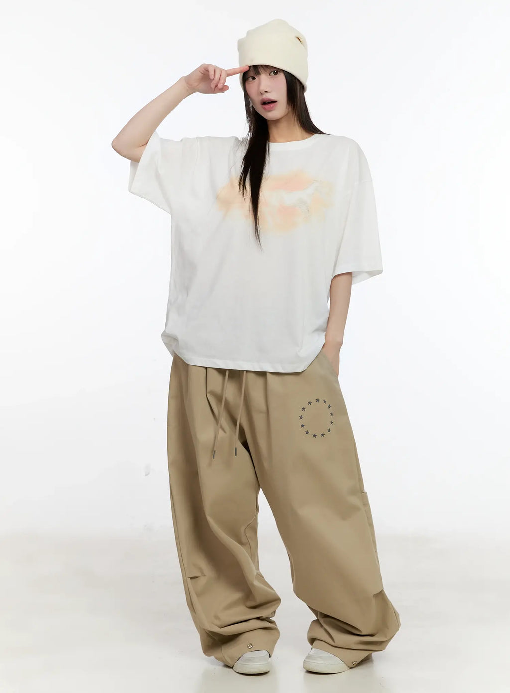 Washed Graphic Oversized Tee CL504