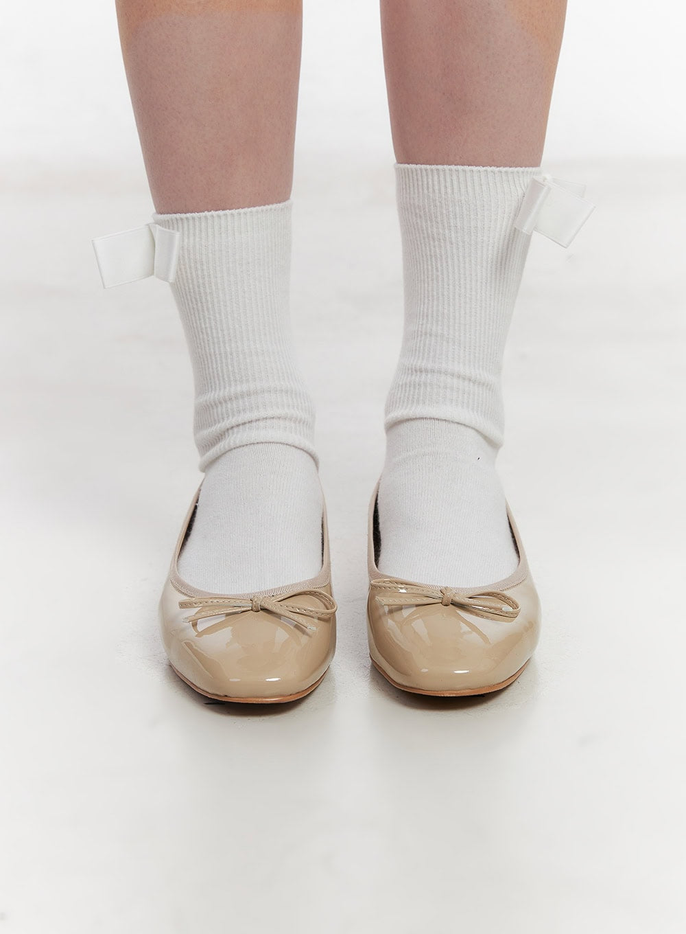 Ribbon Gloss Ballet Flats CY515