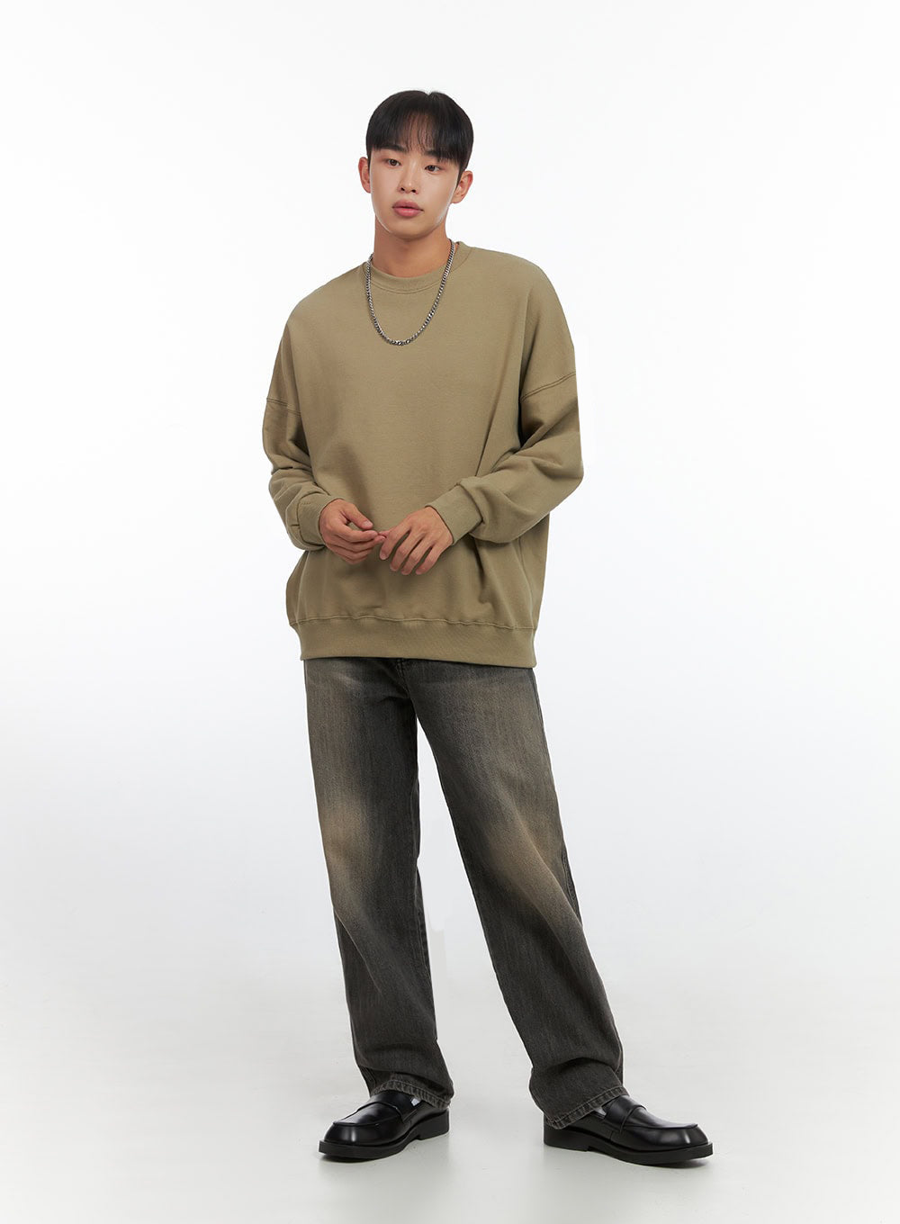 Men's Washed Wide Leg Jeans IO420