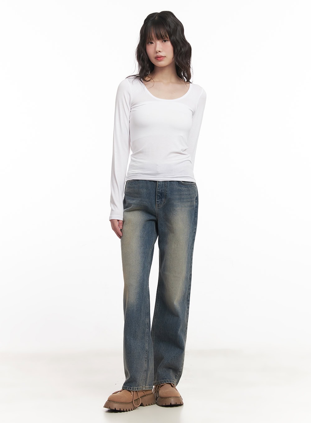 Essential U-Neck Long Sleeve Top CM519