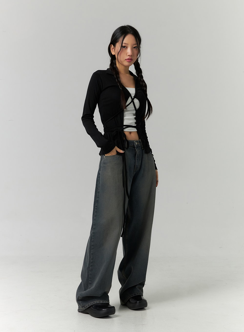 Wide Fit Washed Jeans CN324