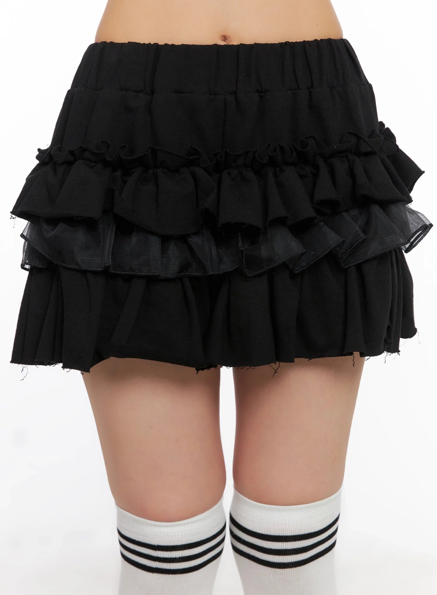 Layered Ruffle Mini Skirt IS508