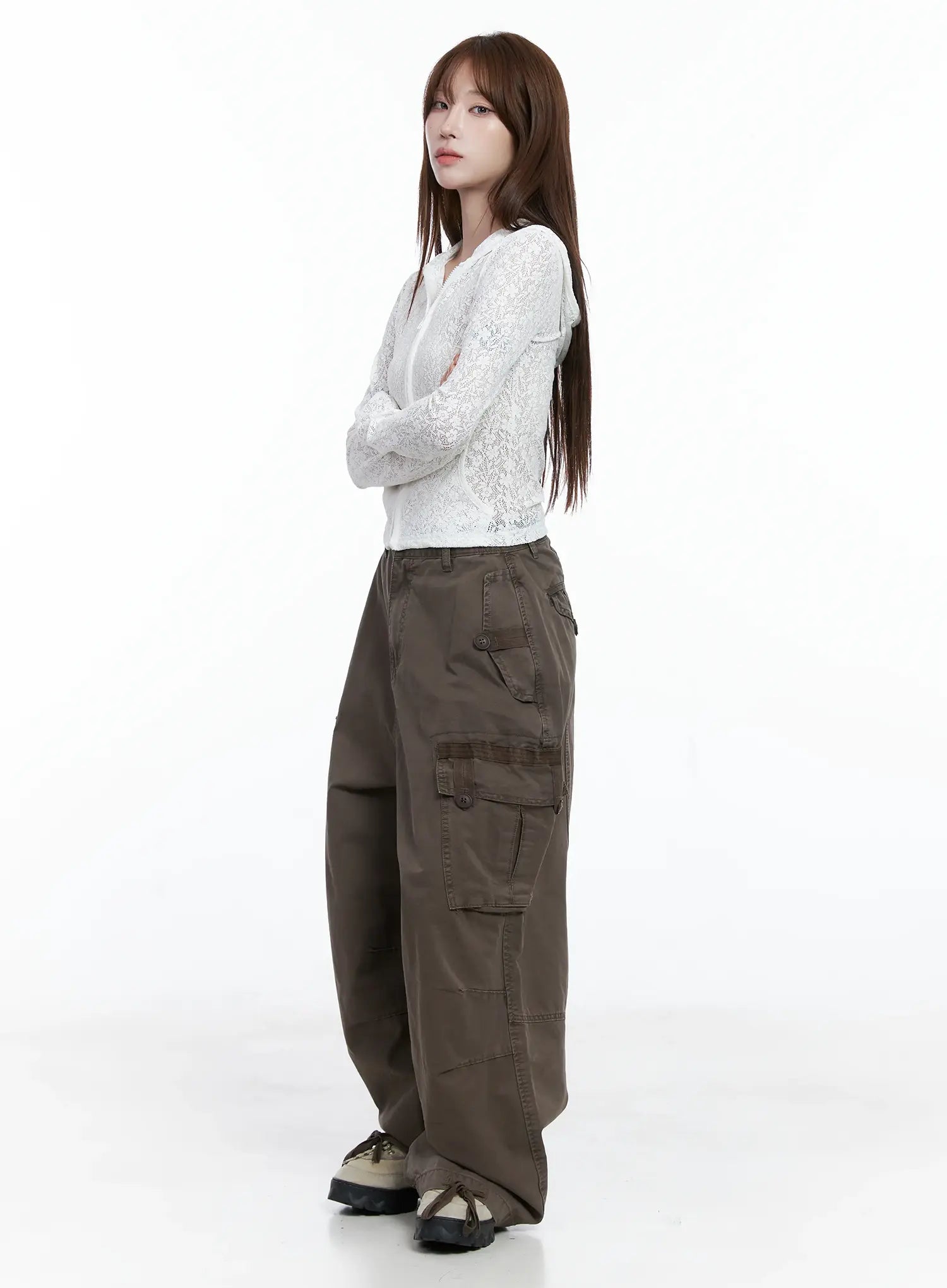 Utility Pocket Wide-Leg Trousers CS501