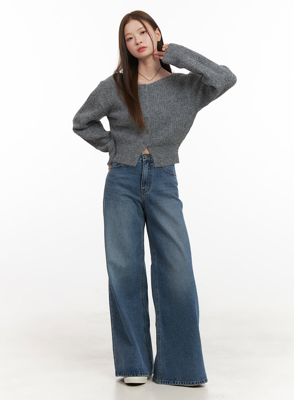 Alisa Wide Leg Denim Chic Jeans OD417