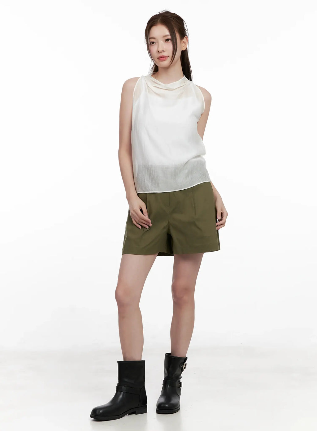 Casual Linen-Blend Shorts CL523