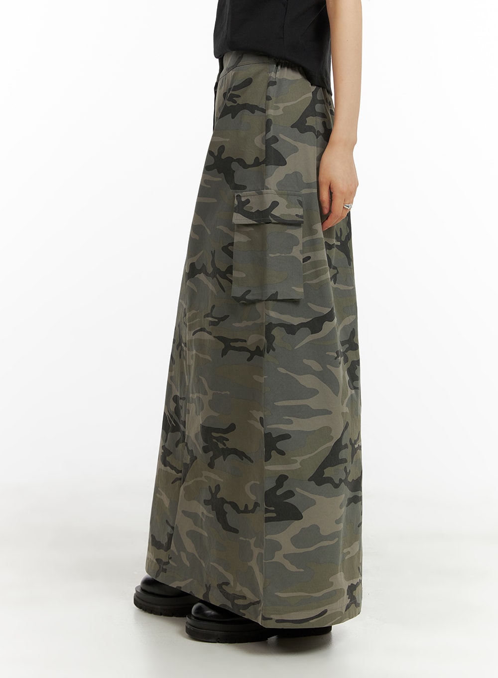 Camo Cargo Maxi Skirt CA418