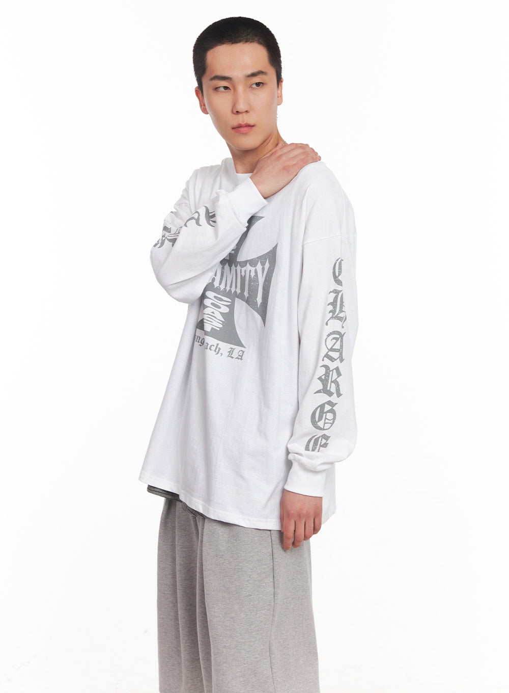 Men's Cotton Graphic Long Sleeve Shirt IY506