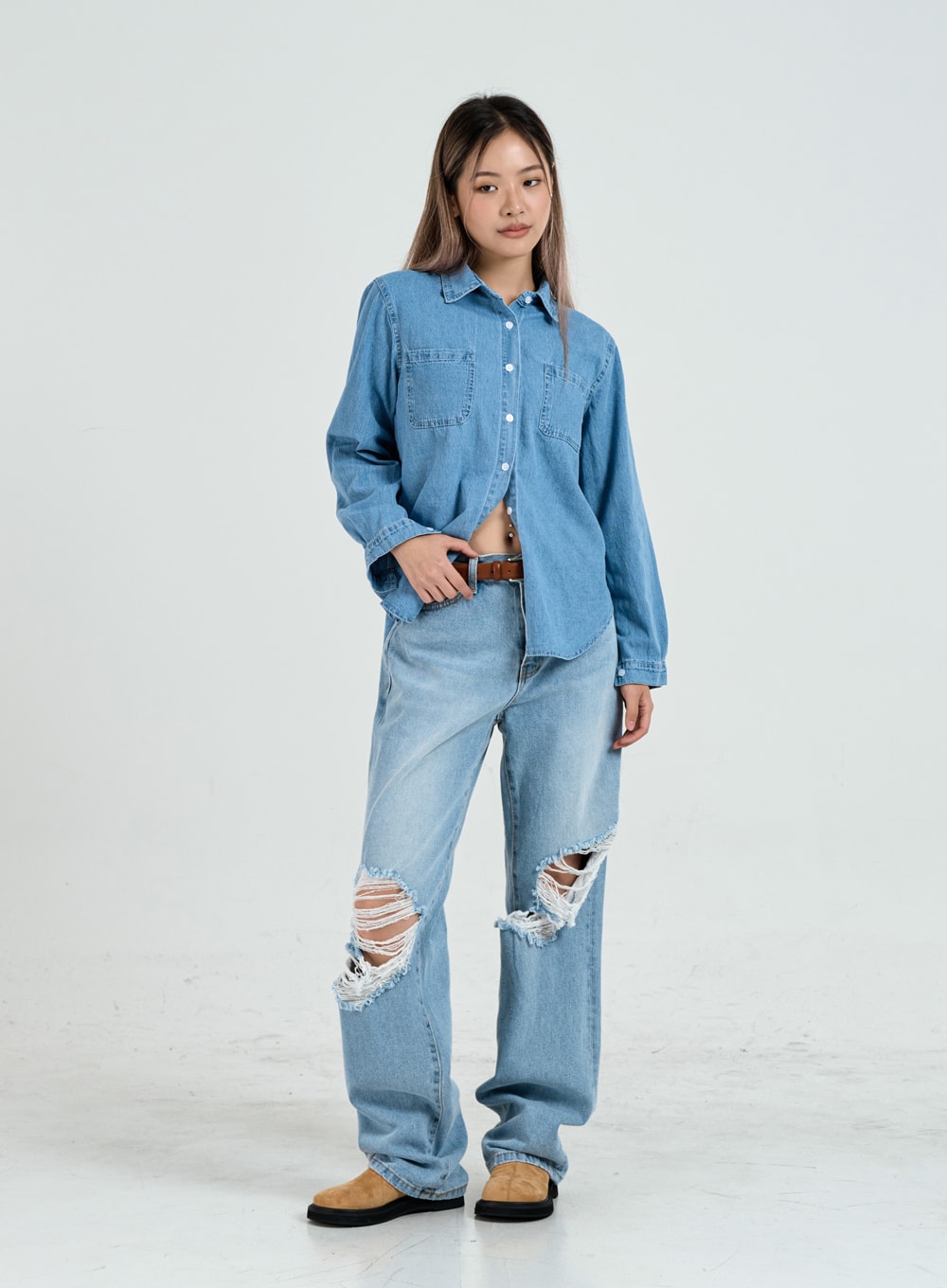 Ripped Maxi Denim Pants Unisex CO14