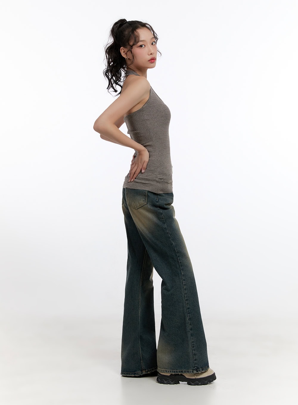 Yelena Denim Slim Fit Flared Jeans CN420