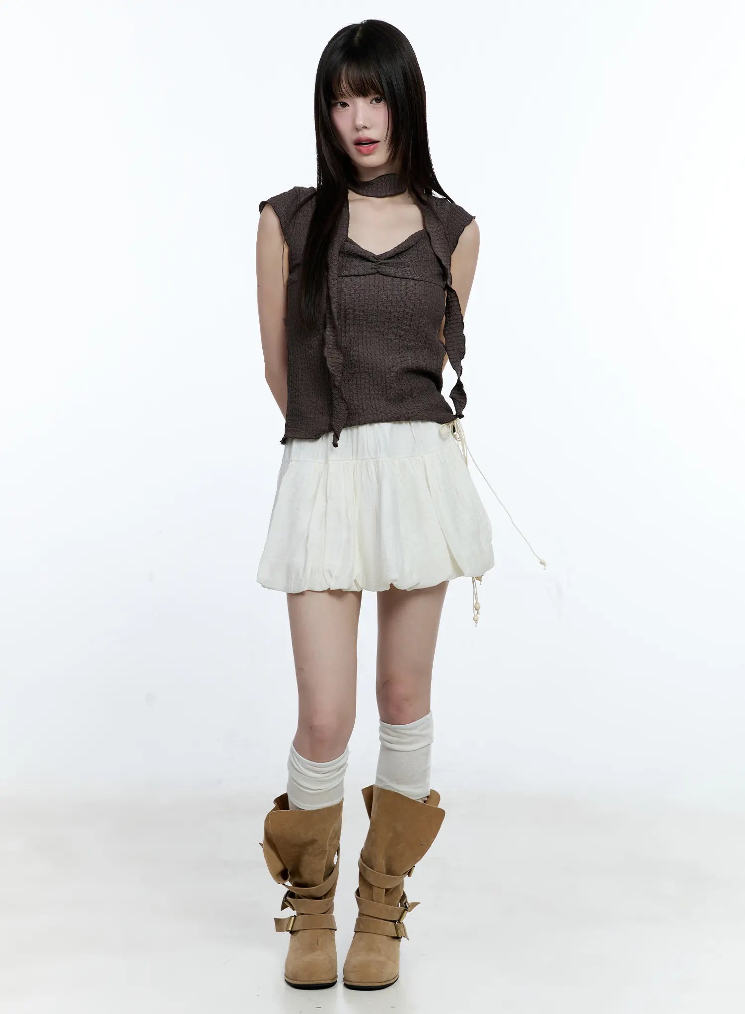 Balloon Shirred Mini Skirt CG511