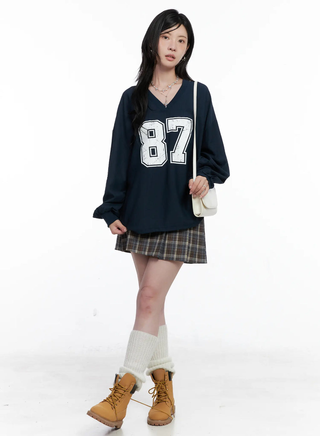 87 Oversized V-Neck Pullover Top CS526