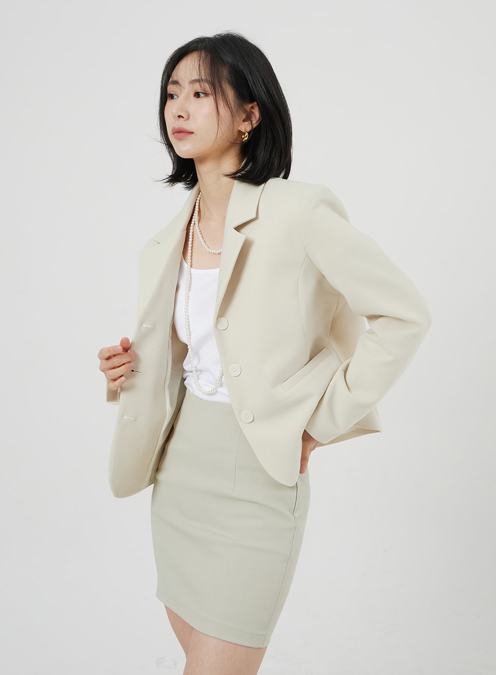 Button Blazer Jacket OM306