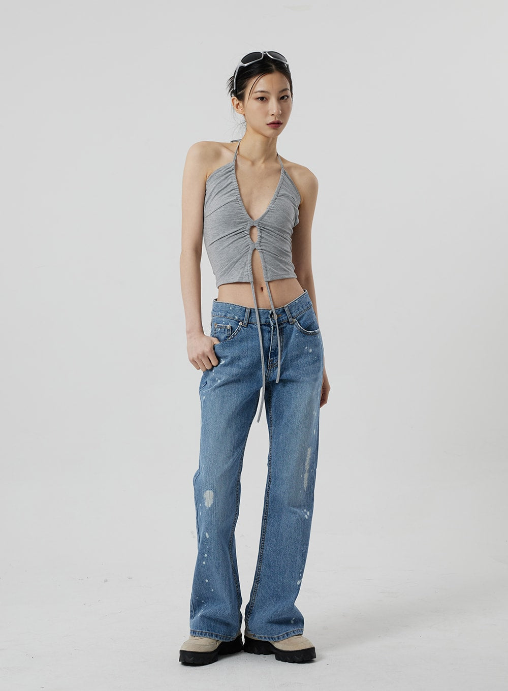 Neck strap Cropped Top CF309