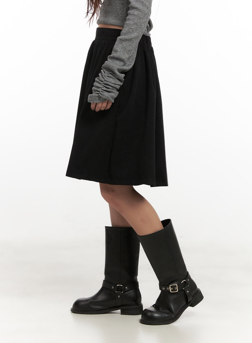 Coruduroy Flared Midi Skirt CN426