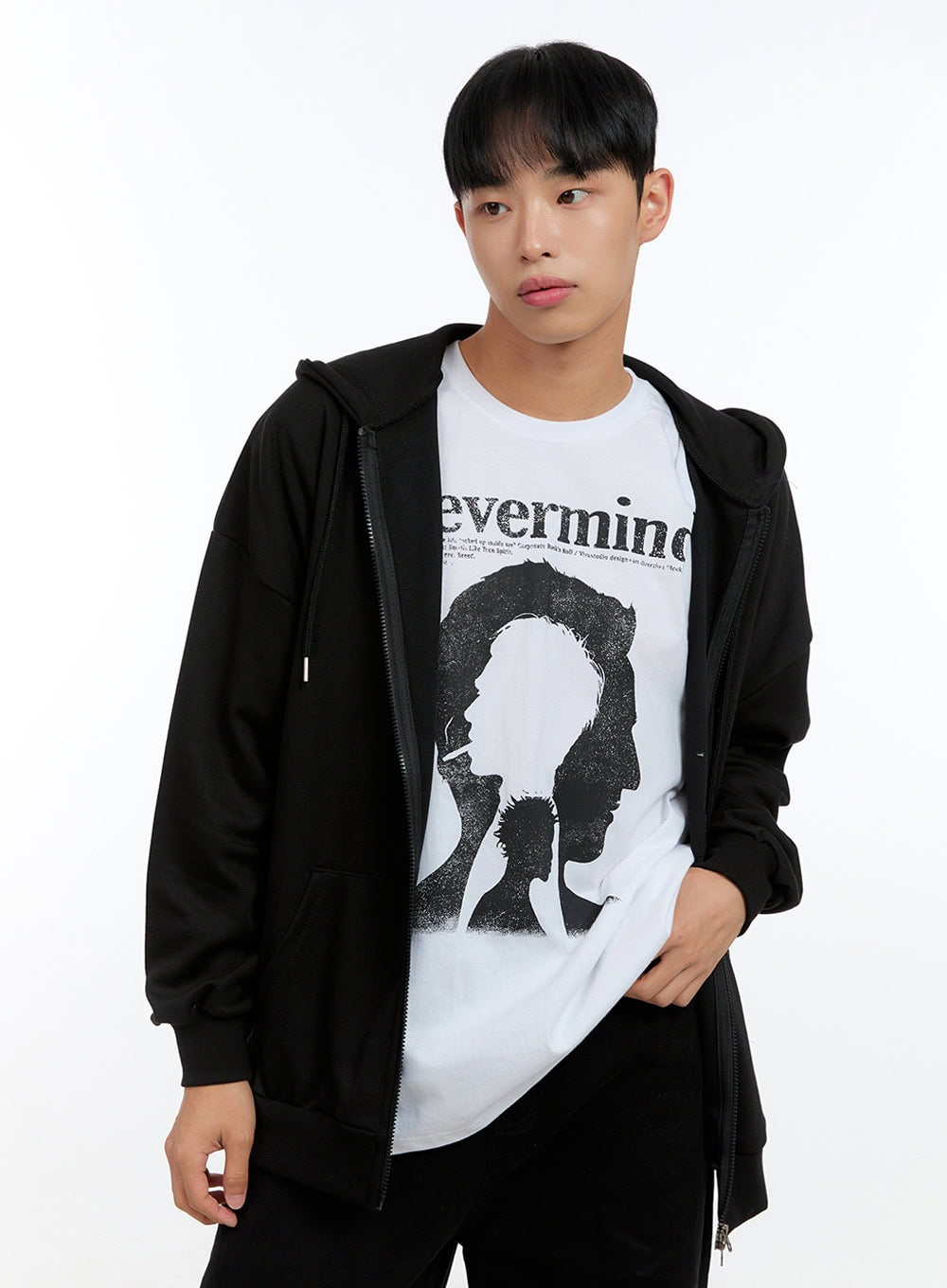 Men's Basic Two-Way Zip-Up Hoodie IG422