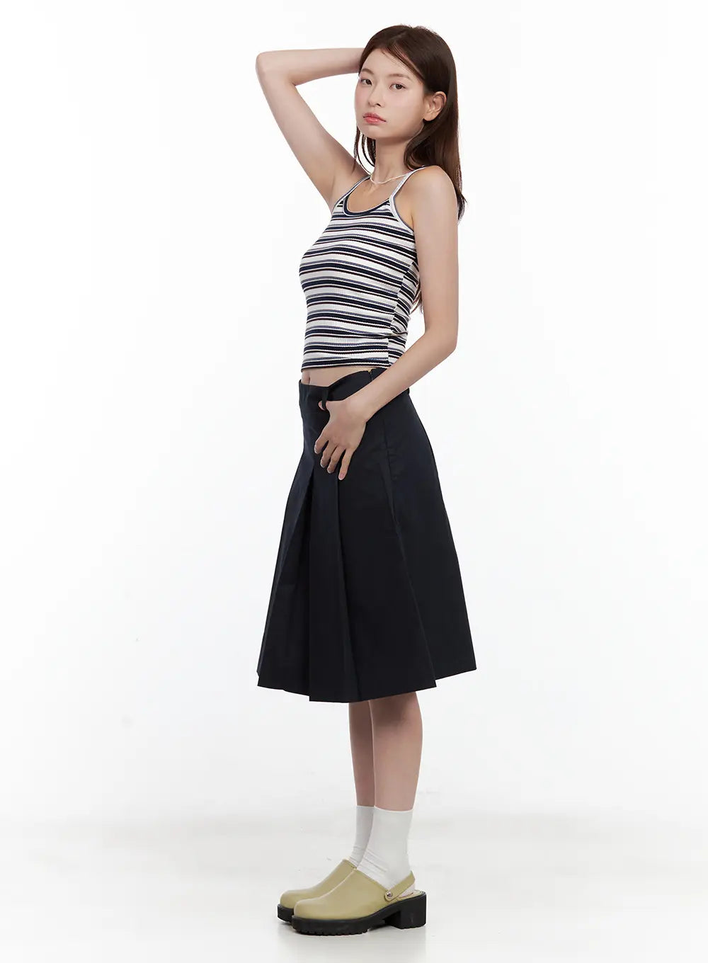 Multi-Colored Striped Ribbed Tank CL502