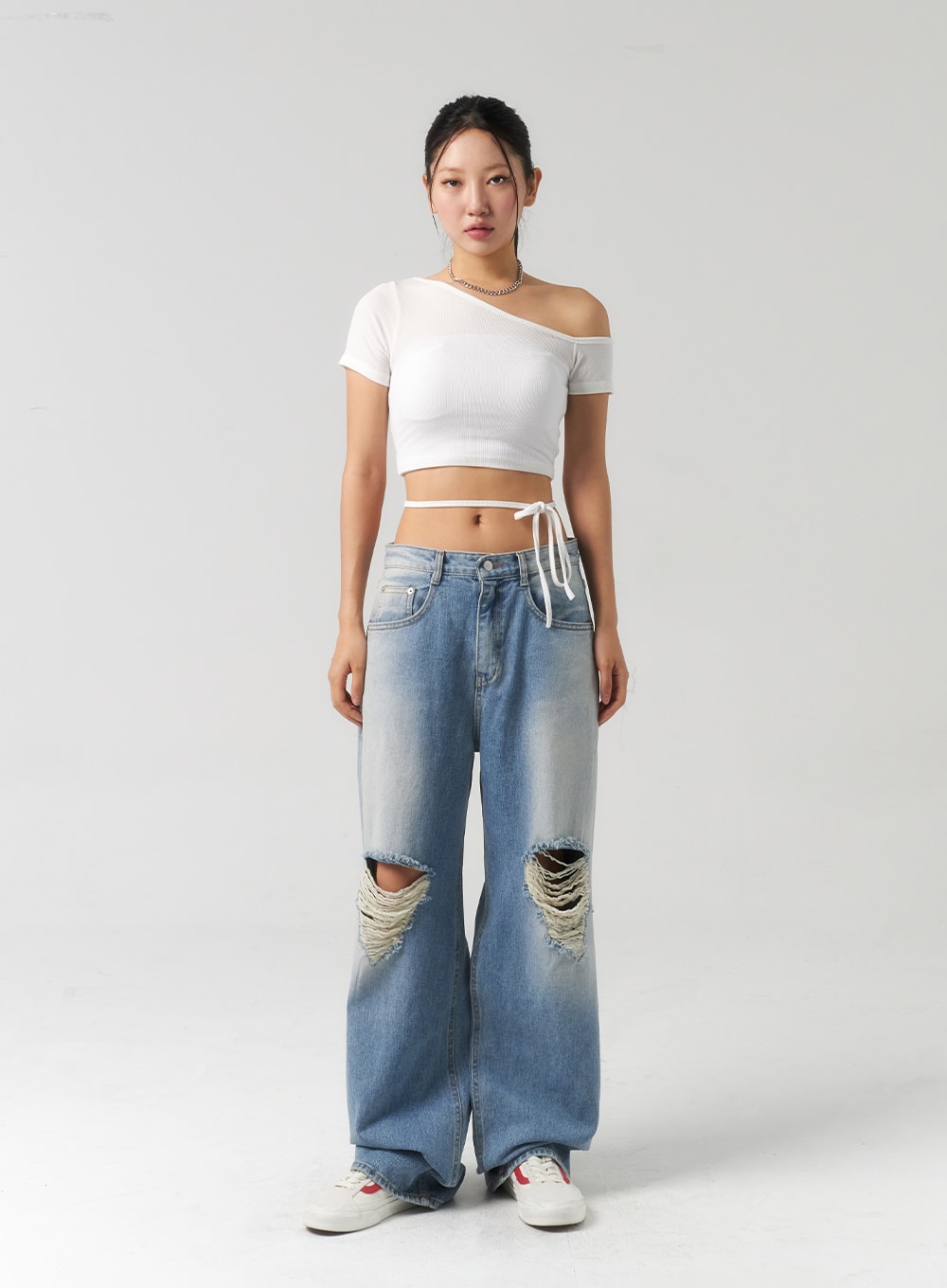 Waist Strap Cropped Tee CU326