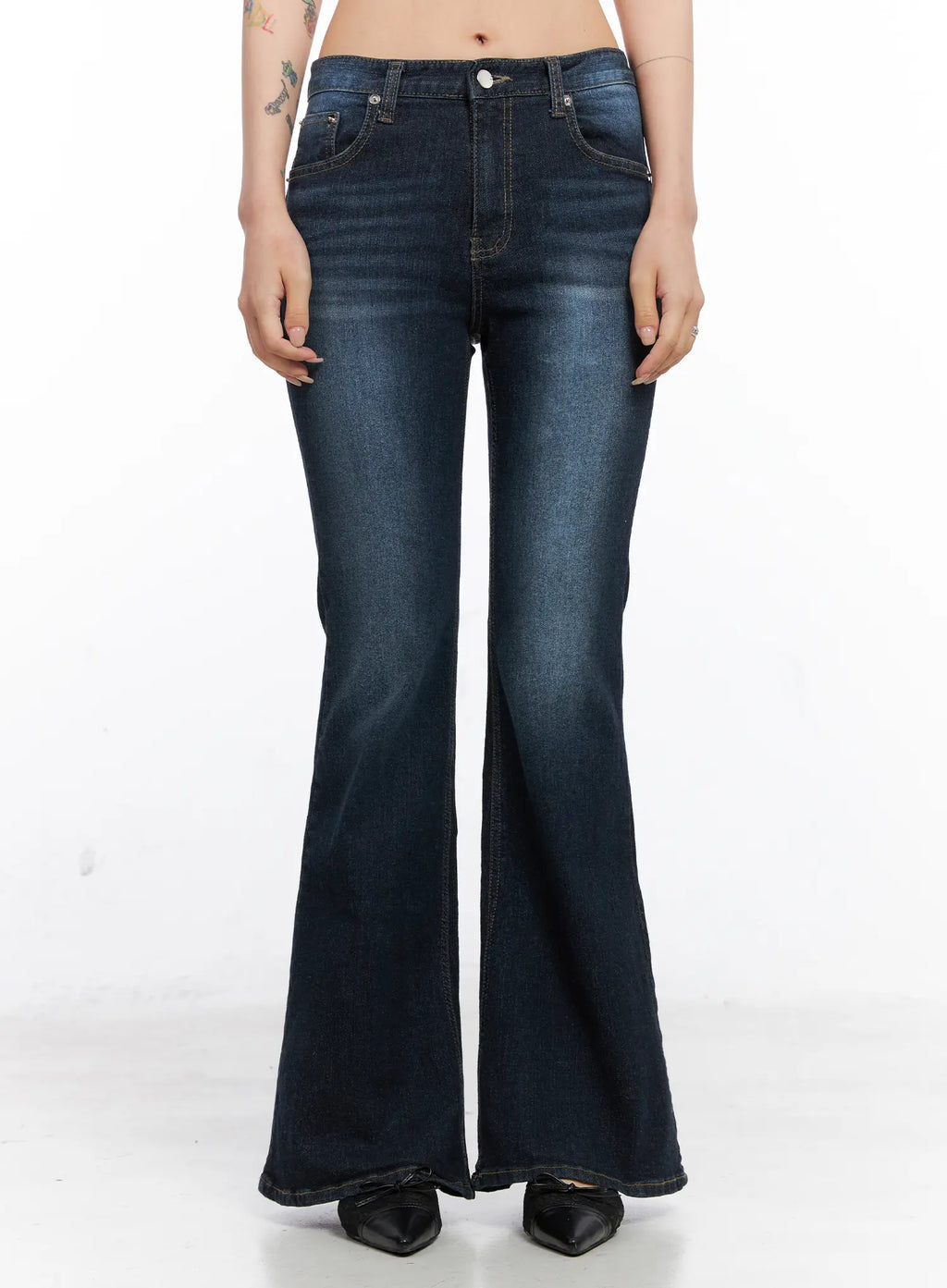 Adele Lettering Flare Jeans CO507