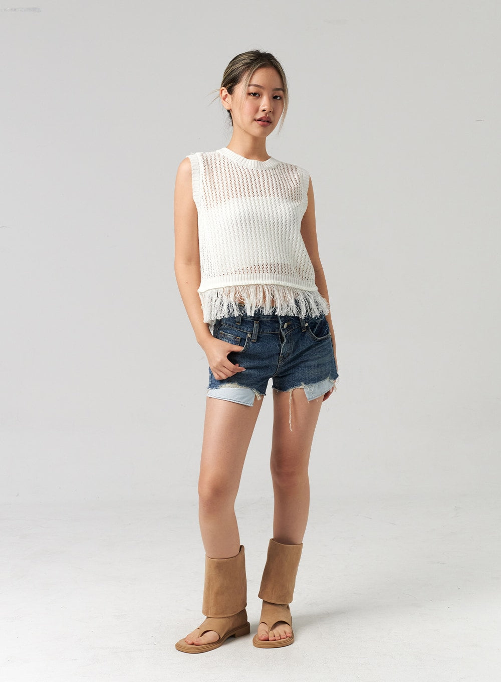 Mesh Fringe Vest CL305