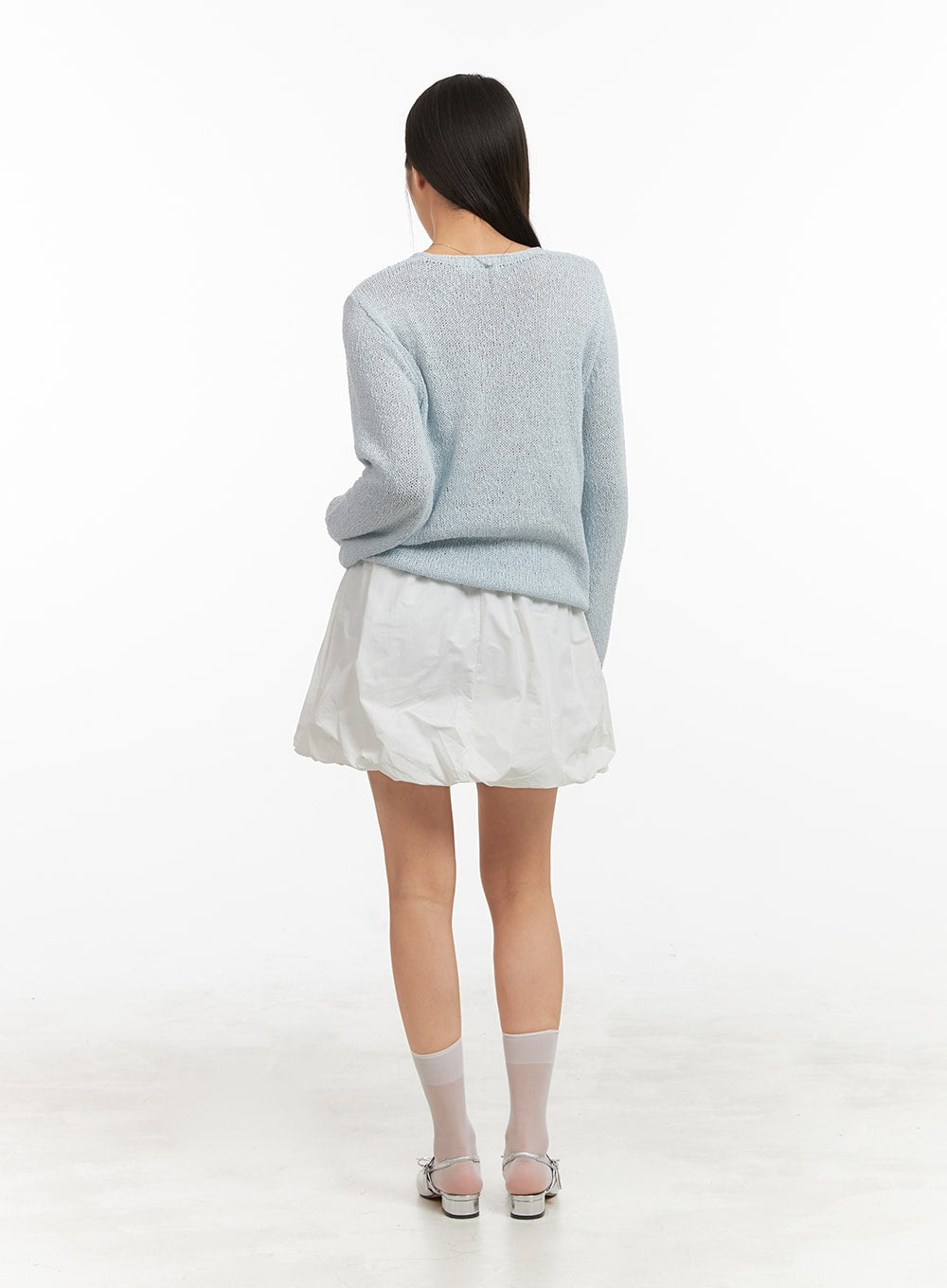 V-Neck Sheer Sweater OA429