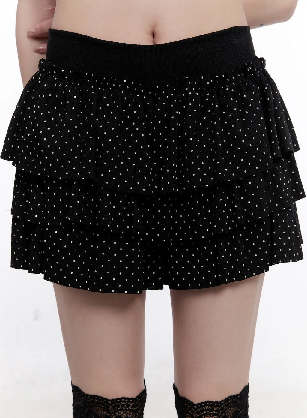 Polka Dot Tiered Mini Skirt CS530