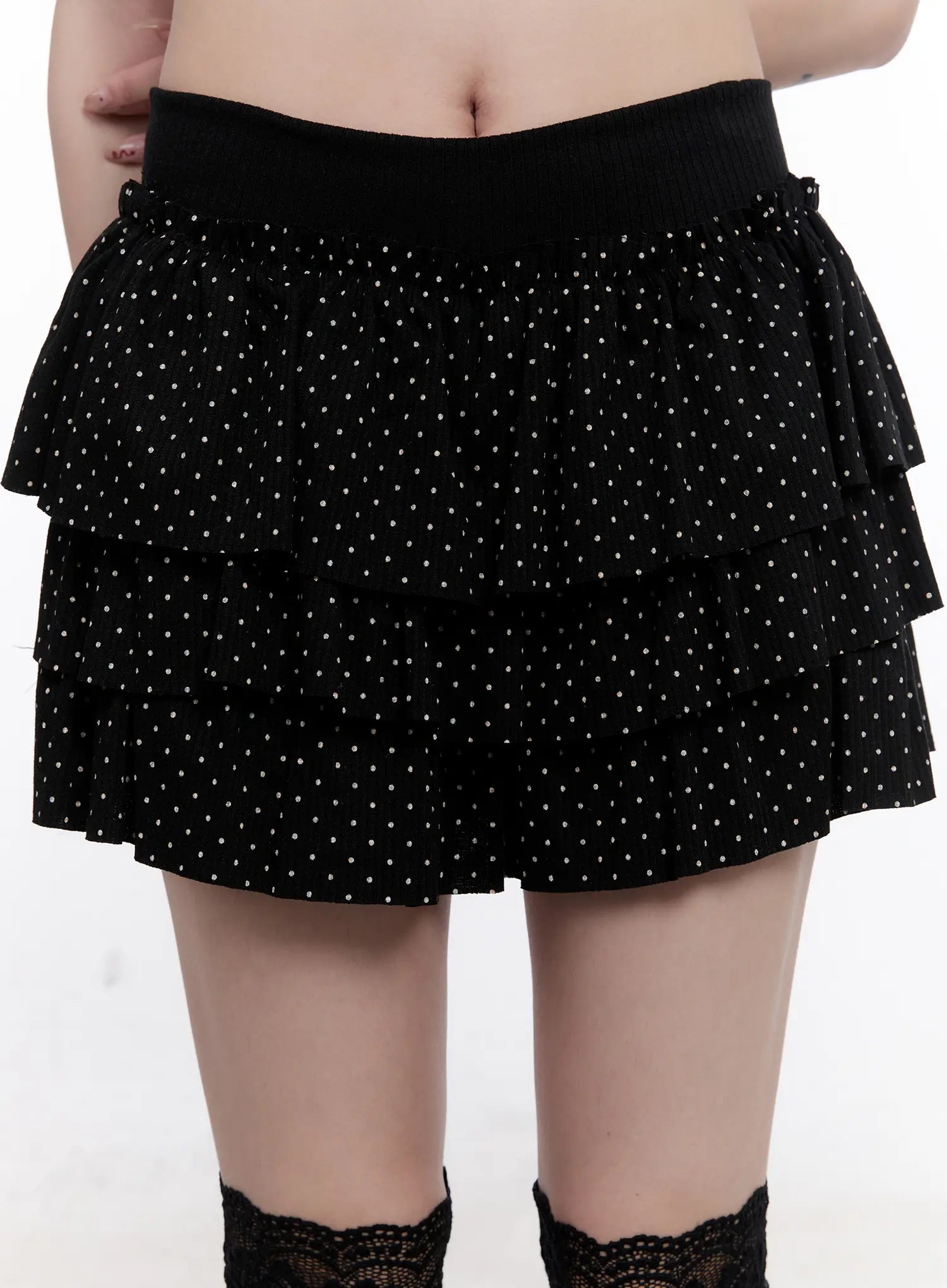Polka Dot Tiered Mini Skirt CS530