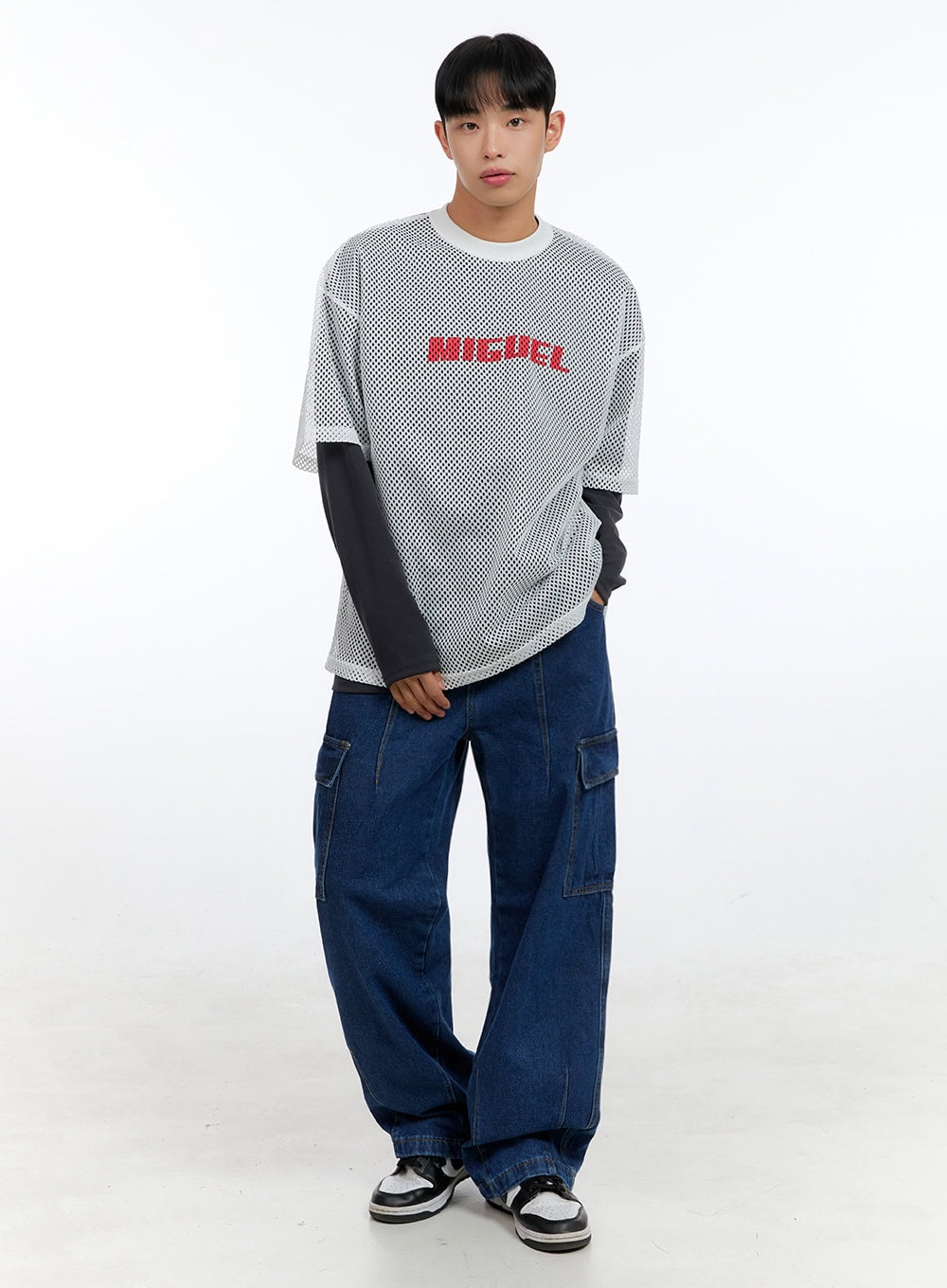 Men's Graphic Oversize Mesh T-shirt IG409