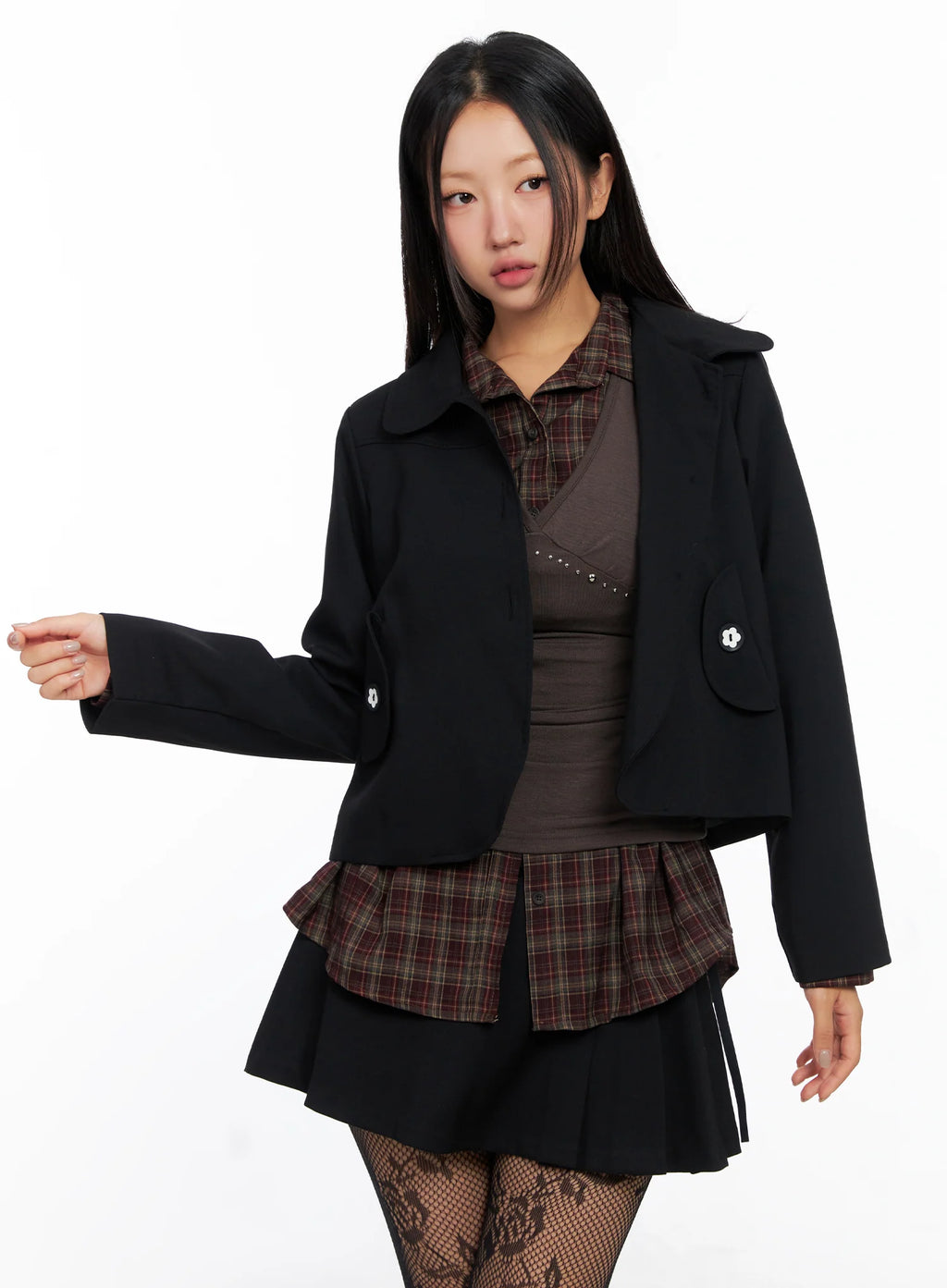 Button-Up Cropped Jacket CO515