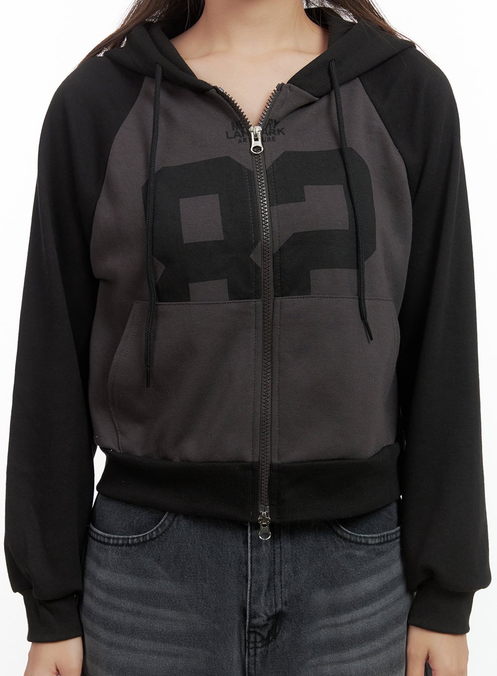 Lettered Zip Up Hoodie CO417
