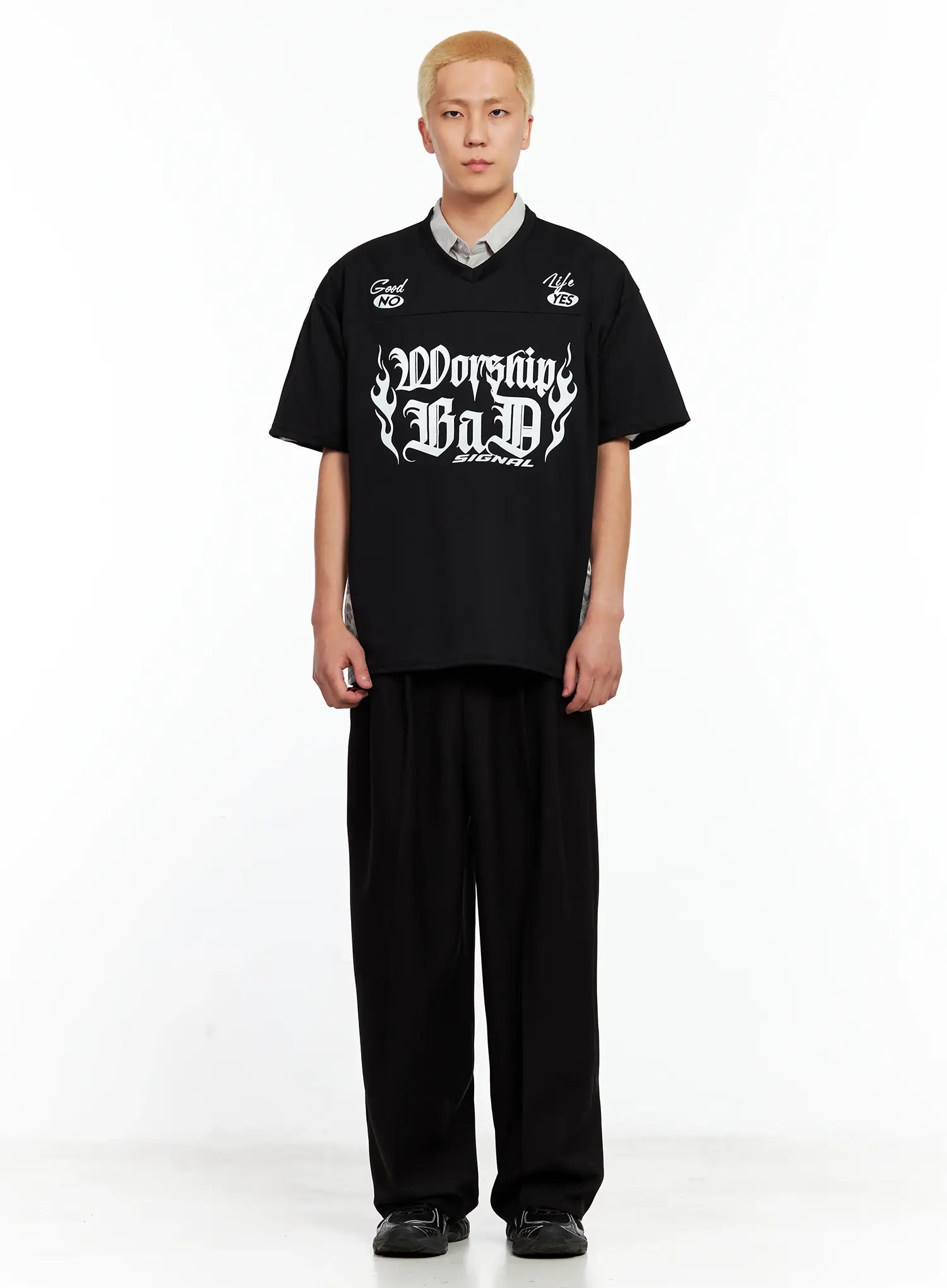 Men's Pleated Wide-Leg Pants IL511