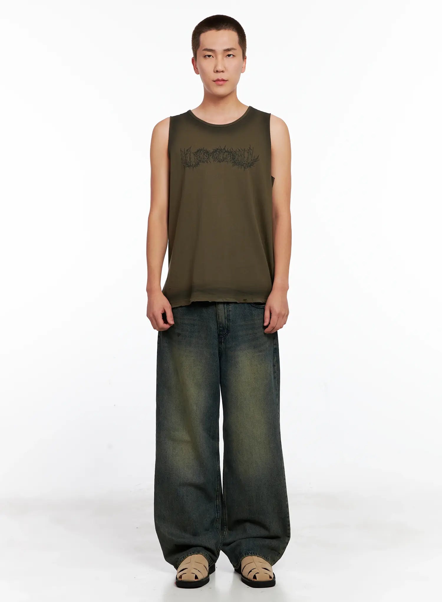 Men's Distressed Muscle Tee IG508