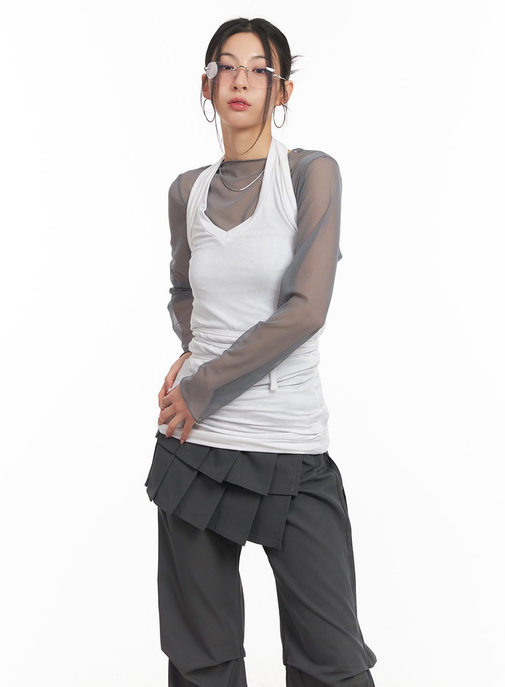 Halter-Neck Wrap Tank Top CM503