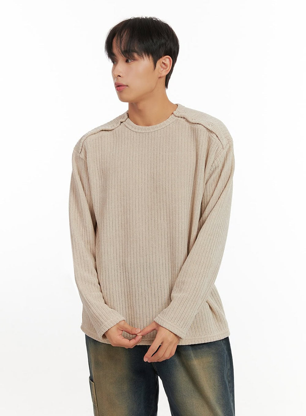 Men's Long Sleeve Solid Sweater ID406