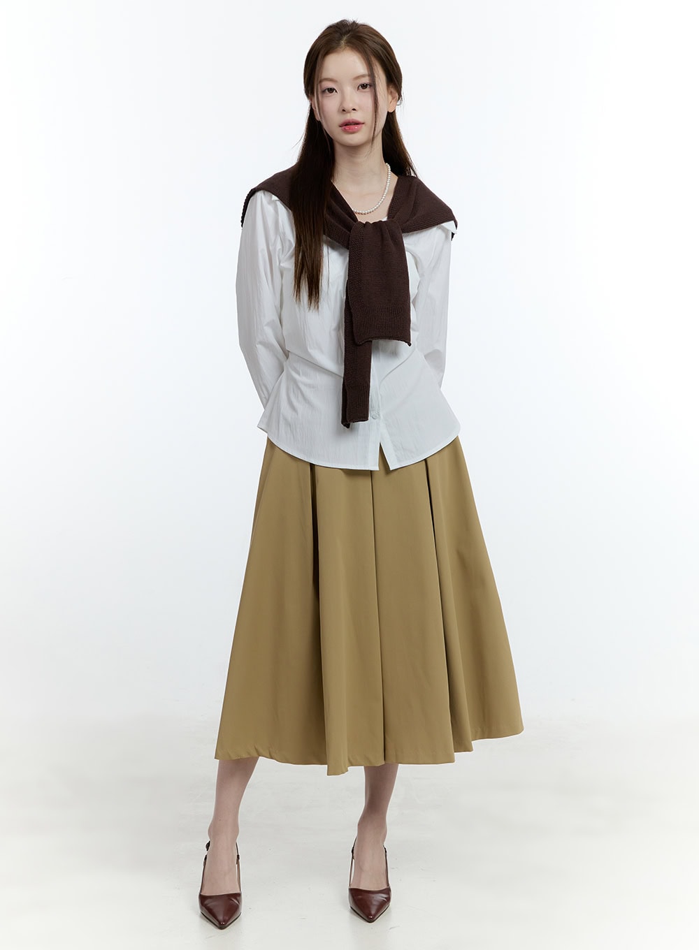 Knitted Front-Tie Shawl CF503