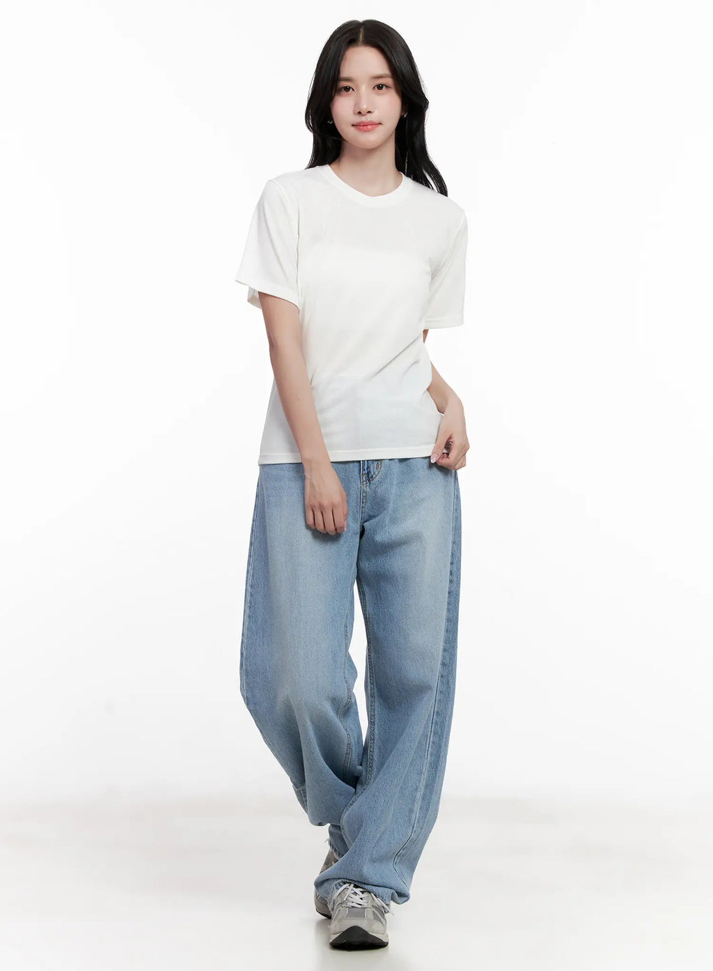 Classic Round-Neck Stretch Top CL515