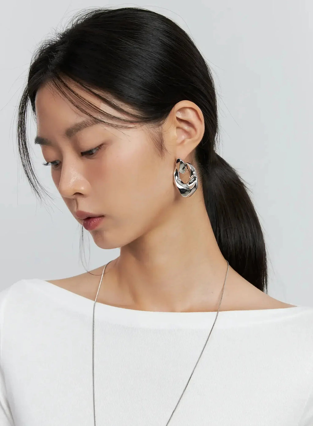 Abstract Wave Hoop Earrings IS515