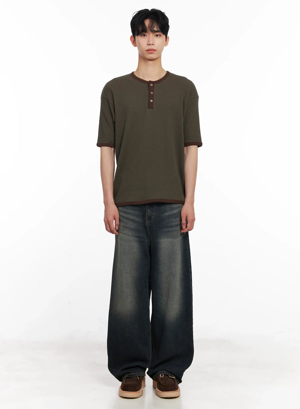 Men's Washed Baggy Jeans IU526