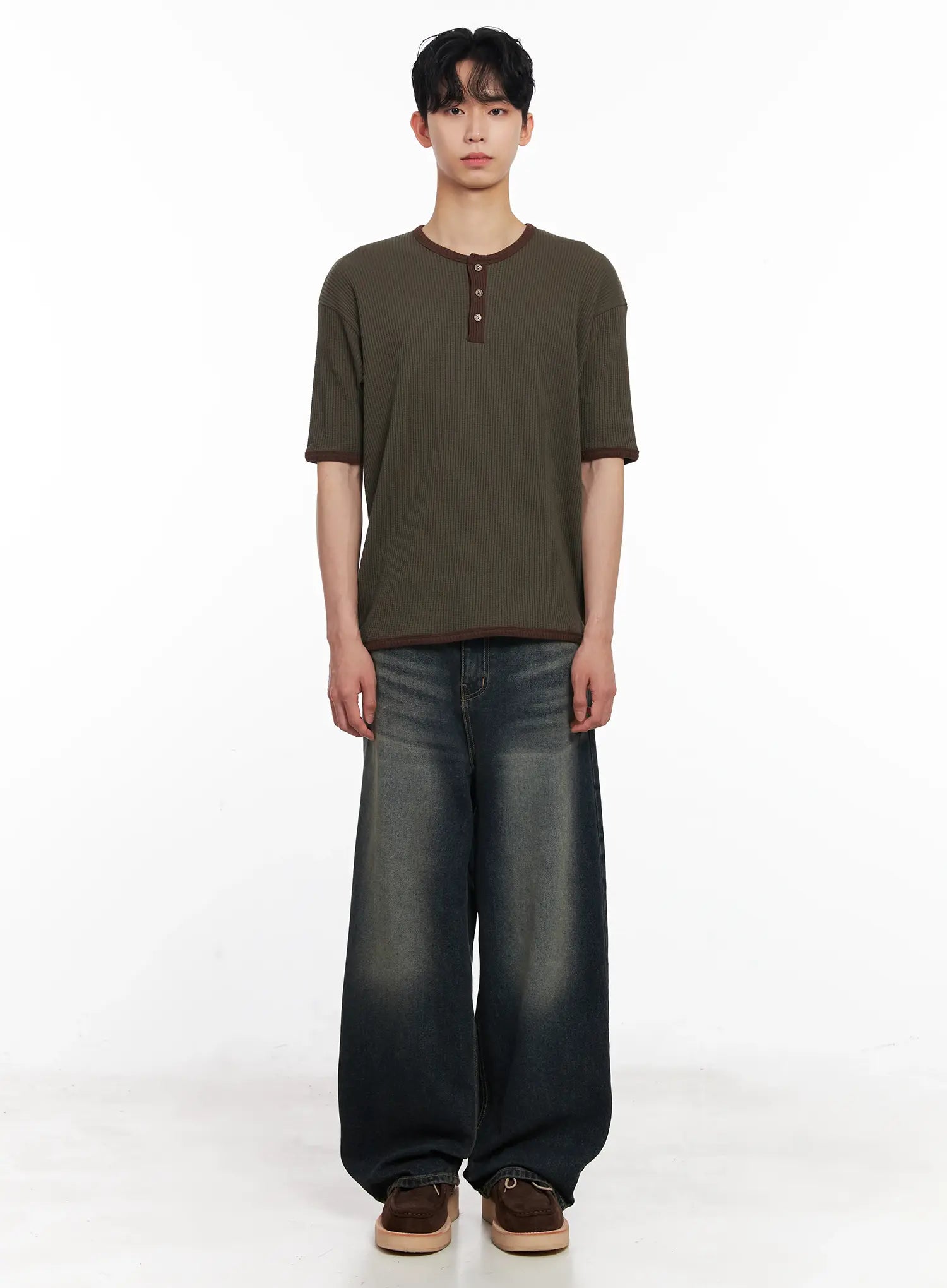 Men's Washed Baggy Jeans IU526