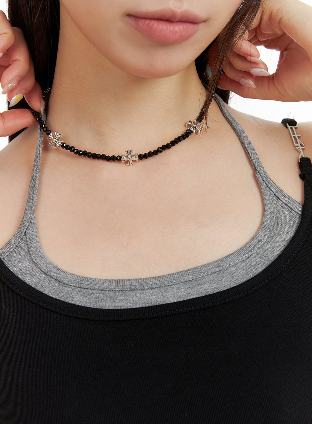 Beaded Cross Necklace CL422