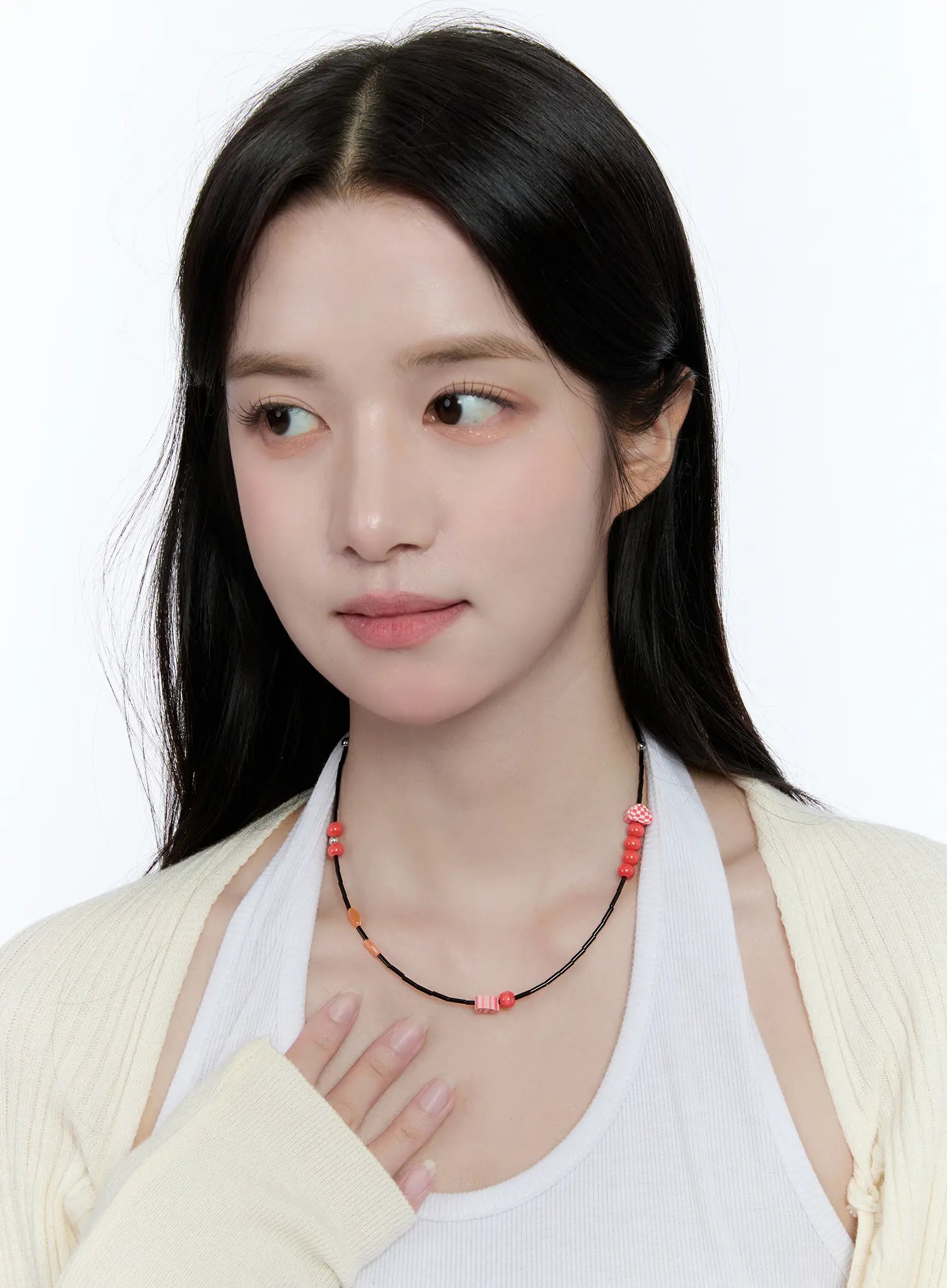 Red Bead Accent Necklace CC0608