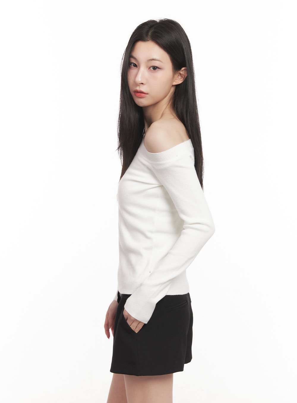 Elegant Off Shoulder Knit Top CN415