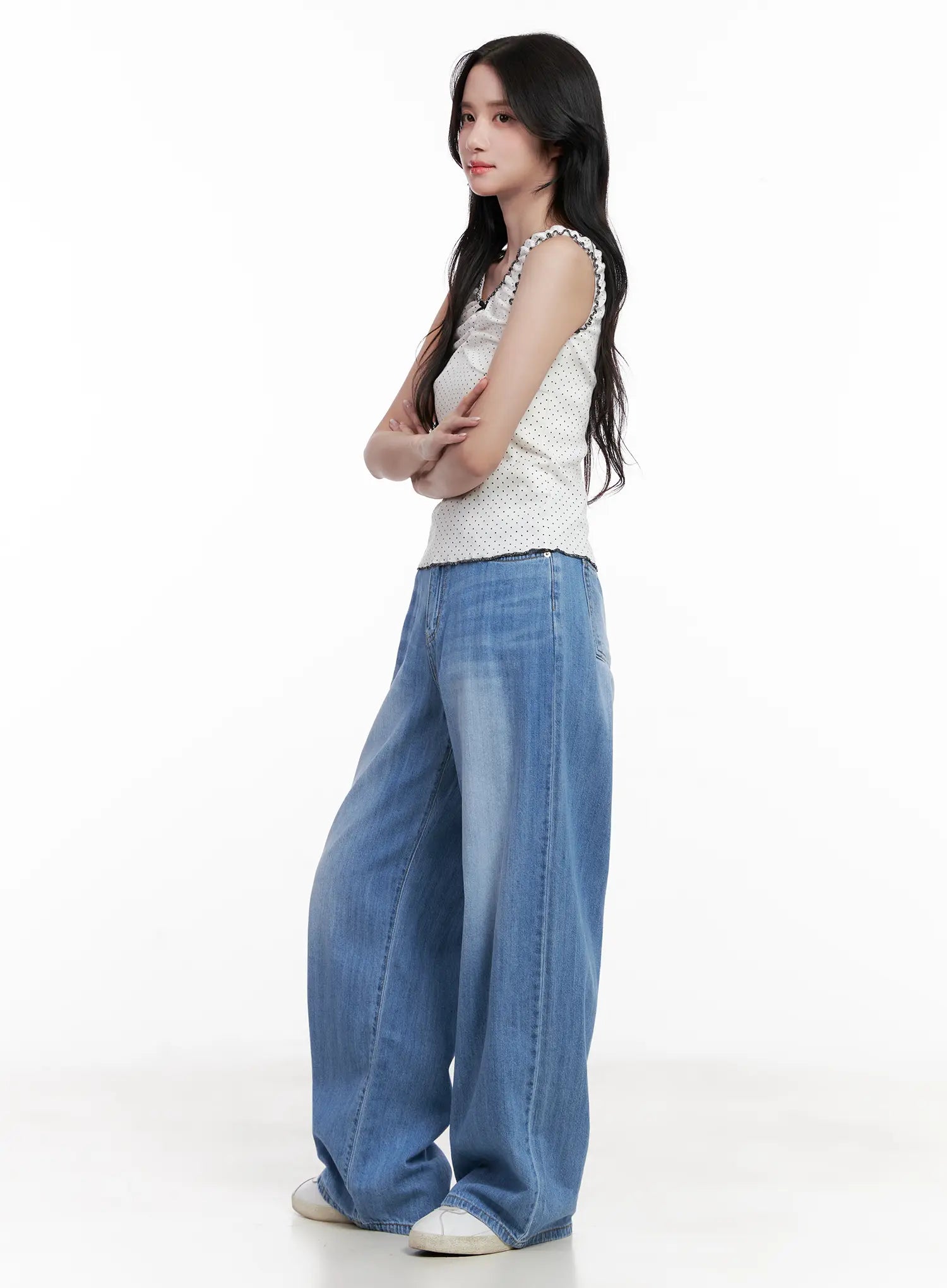 Jungeun Wide-Leg Summer Denim Jeans CL516
