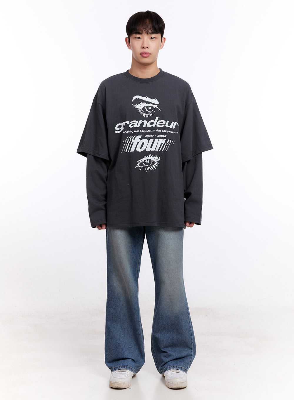 Men's Washed Semi-Flared Jeans IM512